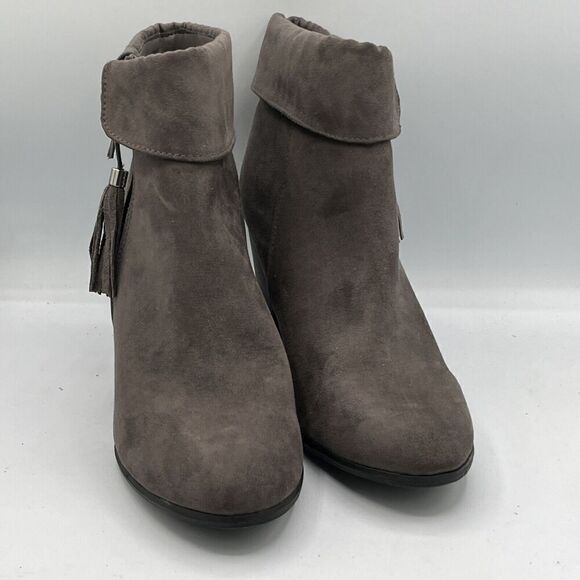 Lauren Conrad Sweet Pea Women's Side Zip Ankle Boots Size 10M Gray Tassel Pulls - Picture 3 of 10